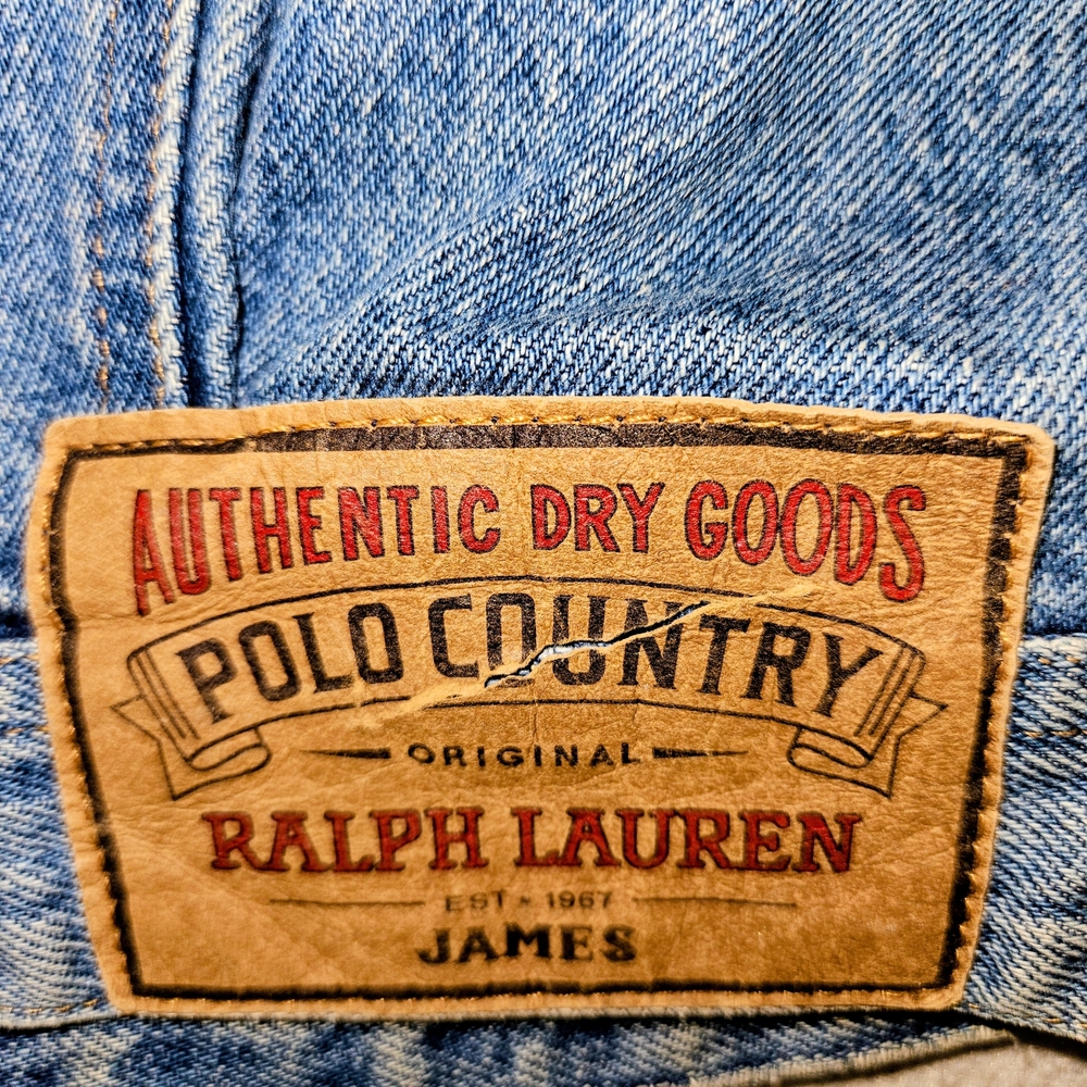 Ralph Lauren Denim Jacket with American Flag Patch - Picture 2 of 7